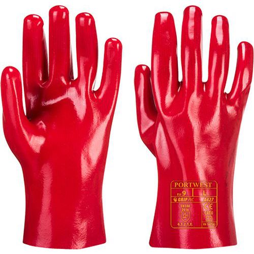 PVC manžetová rukavica, červená