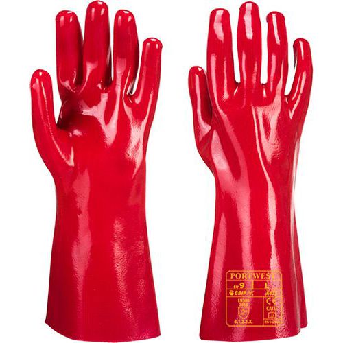 PVC manžetová rukavica, červená