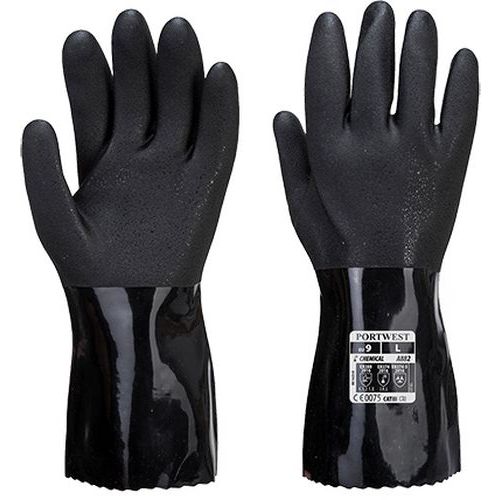 ESD PVC Chem rukavice, čierna
