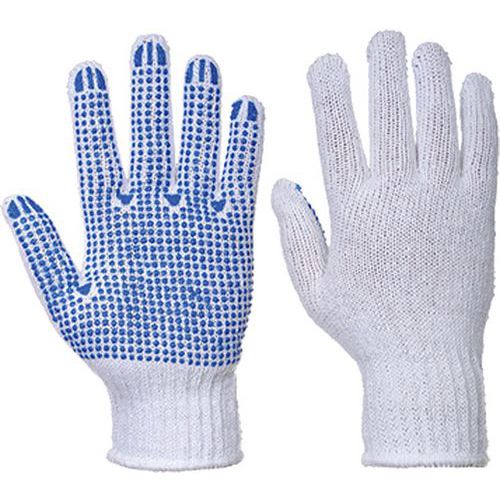 Klasické rukavice Polka Dot, biela/modrá