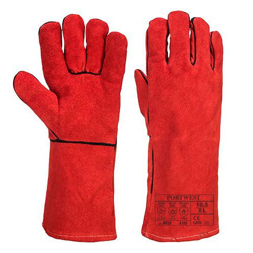 Zimné zváracie rukavice, červená