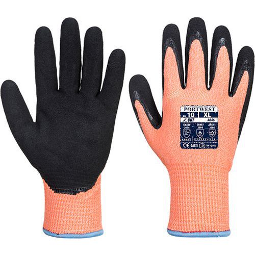 Vis-Tex Winter HR Cut nitrilová rukavica, čierna/oranžová