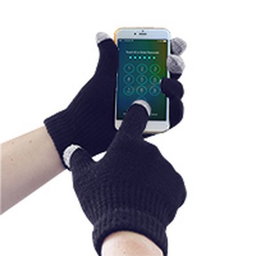 Pletené rukavica Touchscreen, modrá