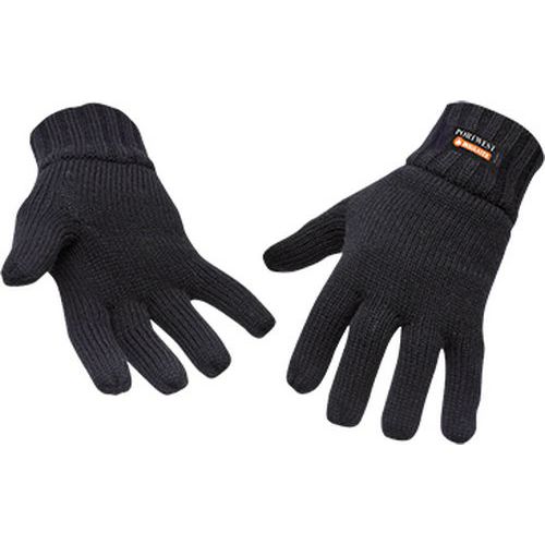 Pletené rukavice s podšívkou Insulatex, čierna