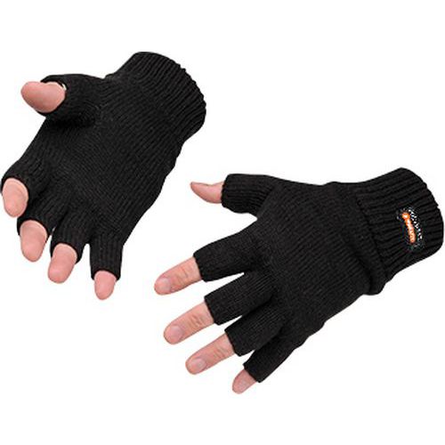 Bezprstové pletené Insulatex rukavice, čierna
