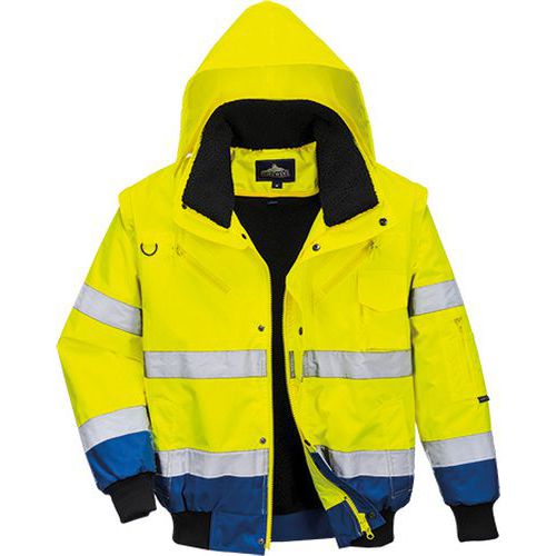 Vetrovka Hi-Vis Bomber, modrá/žltá