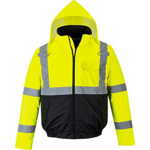 Hi-Vis Essential bomber bunda, čierna/žltá