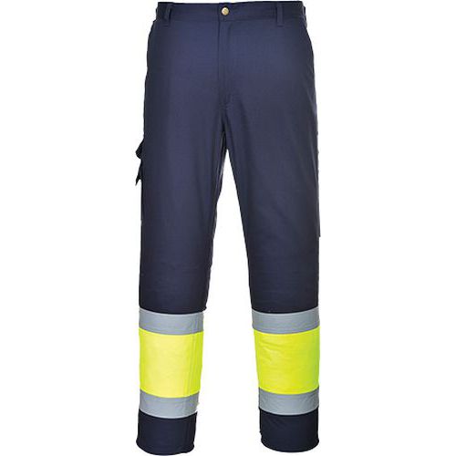 Reflexné nohavice dvojfarebné Combat, modrá/žltá, predĺženej