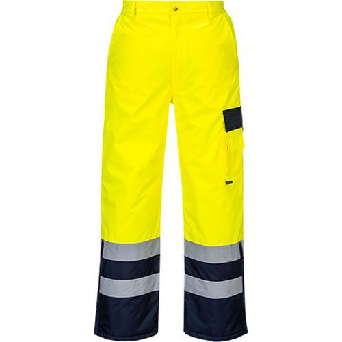 Nohavice Hi-Vis Contrast podšité, modrá/žltá