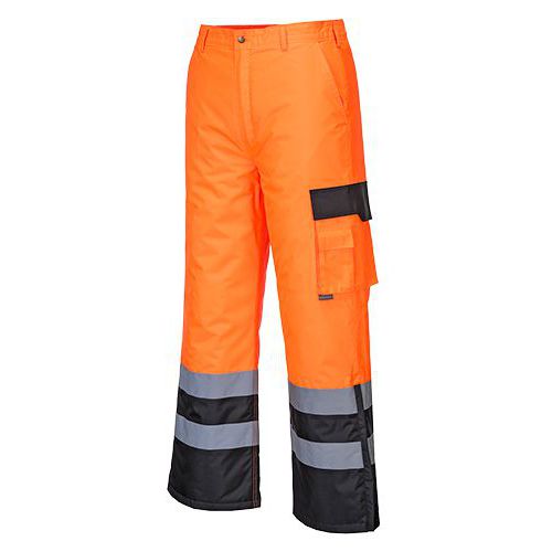Nohavice Hi-Vis Contrast podšité, čierna/oranžová Nohavice Hi-Vis Contrast podšité, čierna/oranžová