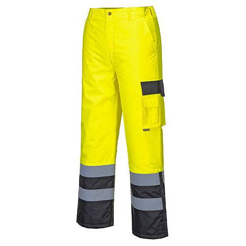 Nohavice Hi-Vis Contrast podšité, čierna/žltá Nohavice Hi-Vis Contrast podšité, čierna/žltá