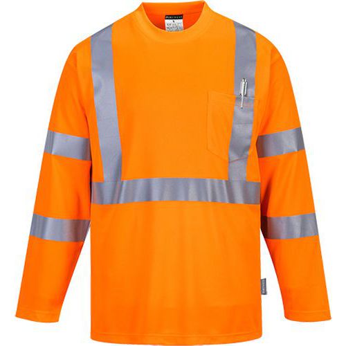 Reflexné Hi-Vis tričko s dlhým rukávom, oranžová