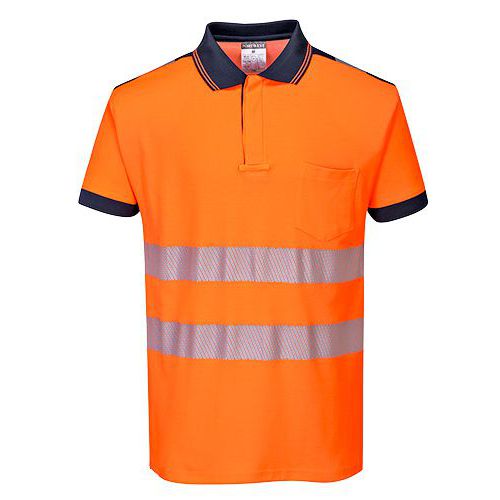 PW3 Hi-Vis Polo-tričko, modrá/oranžová