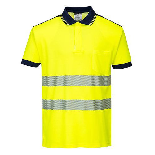 PW3 Hi-Vis Polo-tričko, modrá/žltá