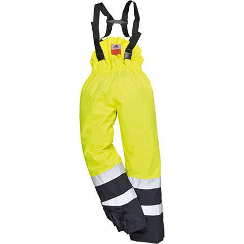 Nehorľavé nohavice na traky Bizflame Hi-Vis Multi-Protection, modrá/žltá