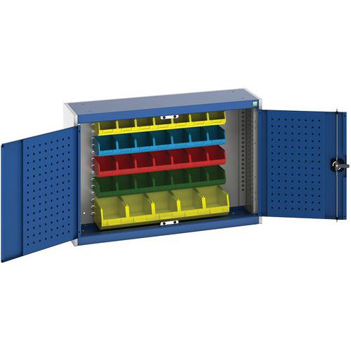 Závesné skrinky Bott Cubio s boxami a perfopanelmi na náradie
