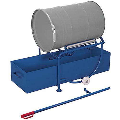 Vozíky na naklápanie sudov s oceľovou vaňou, 2 oceľové valčeky, 200 l, do 250 kg