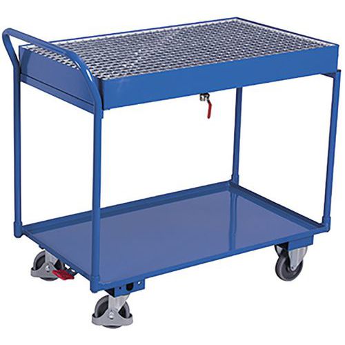 Policové vozíky so záchytnou vaňou s roštom, do 250 kg, 60 l, 112,5 x 61 x 102 cm Policové vozíky so záchytnou vaňou s roštom, do 250 kg, 60 l, 112,5 x 61 x 102 cm