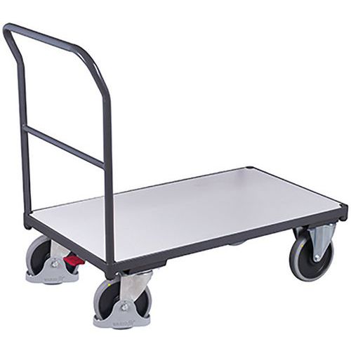 Plošinové vozíky ESD s madlom, do 400 - 500 kg