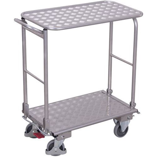 Skladací hliníkový policový vozík, do 150 kg, 2 police, 97 x 89 x 45 cm Skladací hliníkový policový vozík, do 150 kg, 2 police, 97 x 89 x 45 cm