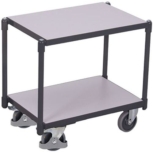 Policový vozík Euro systém dolly ESD, 2 police, 67,5 x 41,5 x 63,5 cm, sivý