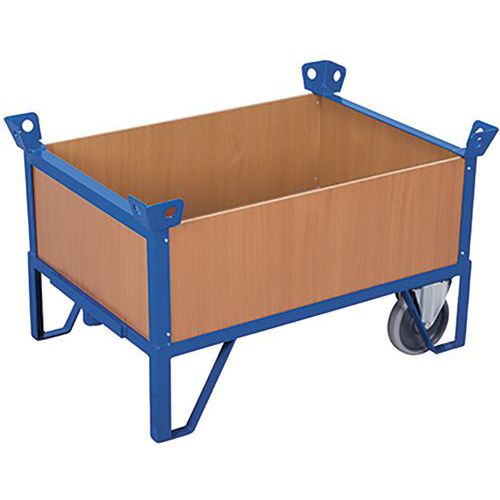 Dvojkolesové transportné plošiny s plnými stenami, 4 nohy, do 500 kg