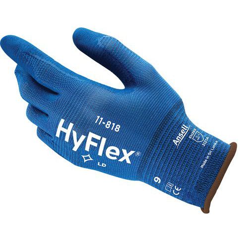 Nylonové rukavice Ansell HyFlex® 11-818 polomáčané v nitrile, 1 pár Nylonové rukavice Ansell HyFlex® 11-818 polomáčané v nitrile, 1 pár