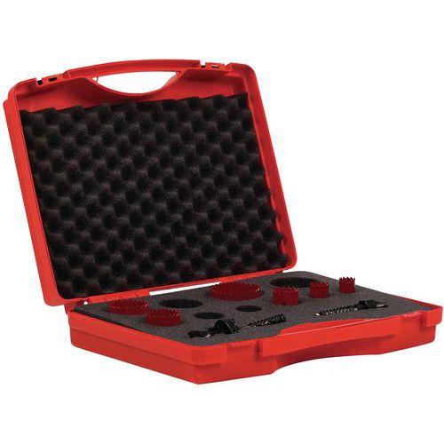 Súprava vykružovacích vrtákov HSS Manutan Expert, 6 ks, priemer 19 – 57 mm Súprava vykružovacích vrtákov HSS Manutan Expert, 6 ks, priemer 19 – 57 mm