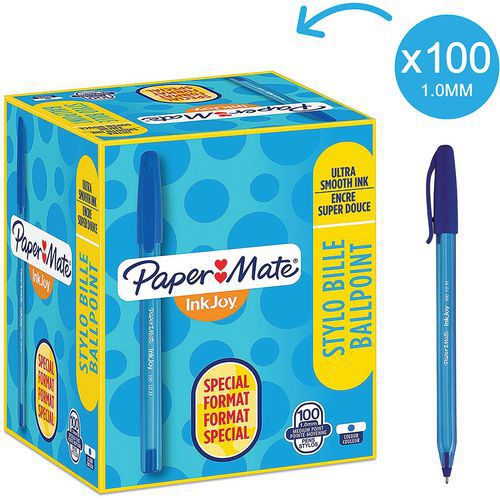 Guľôčkové perá Paper Mate InkJoy, 100 ks