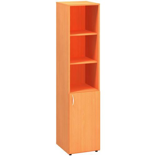 Vysoké úzke skrine Alfa 500, 178 x 40 x 47 cm, s nikou a dvierkami – pravé vyhotovenie