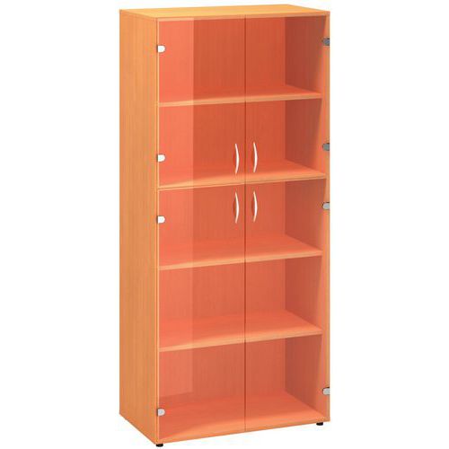 Vysoké široké skrine Alfa 500, 178 x 80 x 45,8 cm, so sklenenými dvierkami