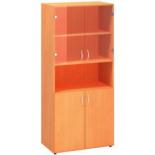 Vysoké široké skrine Alfa 500, 178 x 80 x 47 cm, s nikou a s kombinovanými dvierkami