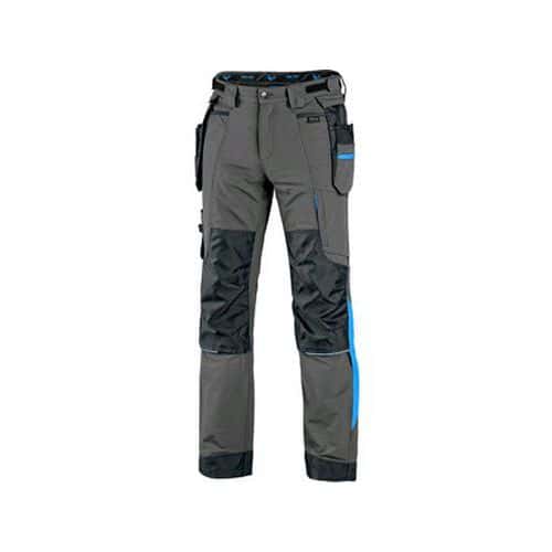 Nohavice CXS NAOS pánske, šedo-čierne, HV modré doplnky