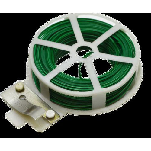 TOPTRADE drôt oceľový, poplastovaný, zelený, planžetové nožnice v plastovom puzdre, 0,4 mm