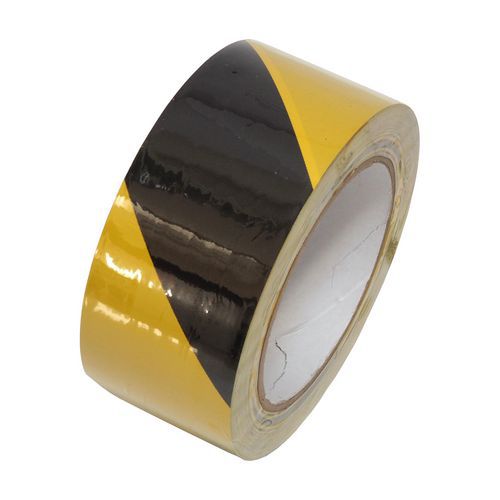 Páska výstražná, lepiaca, PVC, čierno – žltá, 50 mm x 33 m