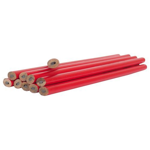 TOPTRADE ceruzka tesárska, červená, v dóze, súprava 50 ks, 180 mm