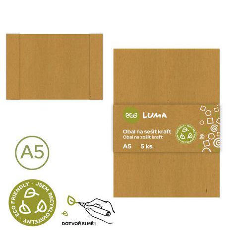Obaly na zošity KRAFT ECO LUMA, 5 ks Obaly na zošity KRAFT ECO LUMA, 5 ks