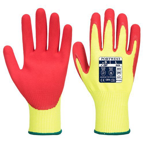 Vis-Tex HR Cut rukavice Nitril, červená/žltá