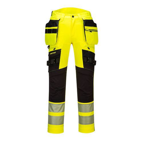 DX4 Hi-Vis odnímateľné vreckové nohavice, čierna/žltá