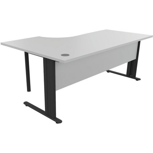 Kancelárske stoly Manutan Expert, 72 x 160 - 180 x 110 cm, pravé/ľavé prevedenie, svetlo šedá