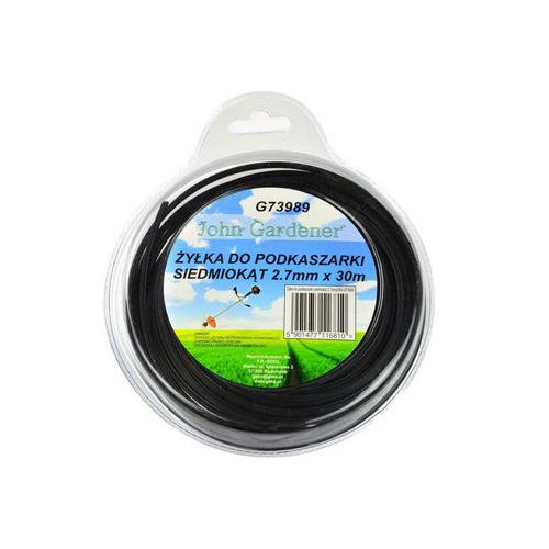 Struna do kosačky čierna, 2,7mm, sedmihran, nylon, GEKO