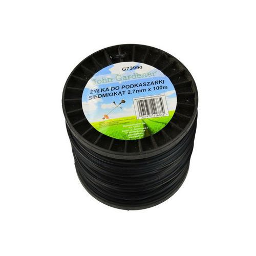 Struna do kosačky čierna, 2,7mm, sedmihran, nylon, GEKO