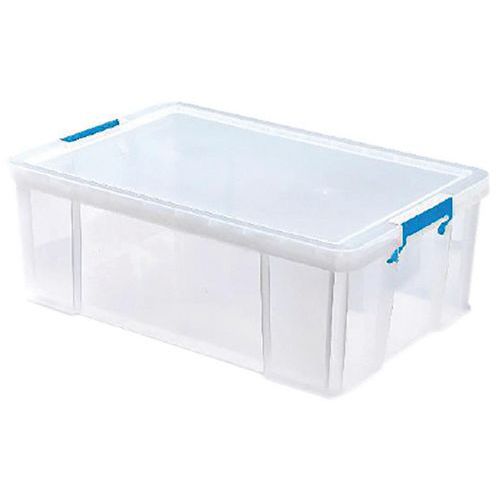 Plastové úložné boxy s vekom na klipsu Manutan Expert, priehľadné Plastové úložné boxy s vekom na klipsu Manutan Expert, priehľadné