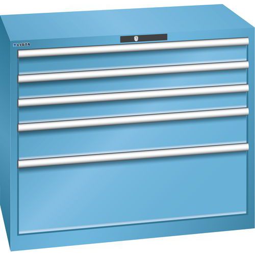 Dielenské zásuvkové skrine Lista, nosnosť 75 kg, 5 zásuviek