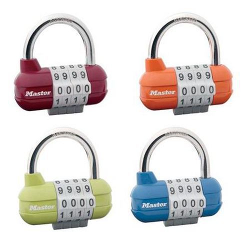 Súprava kombinačných visacích zámkov 1523EURD Master Lock, horizontálna, 64 mm, 4 ks