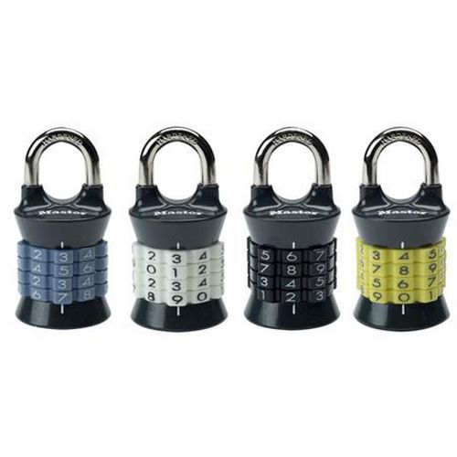 Súprava kombinačných visacích zámkov 1535EURDCOL Master Lock, vertikálna, 37 mm, 4 ks