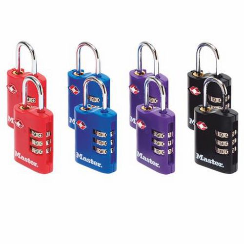 Súprava kombinačných visacích zámkov na batožiny TSA 4686EURT Master Lock, 30 mm, 8 ks