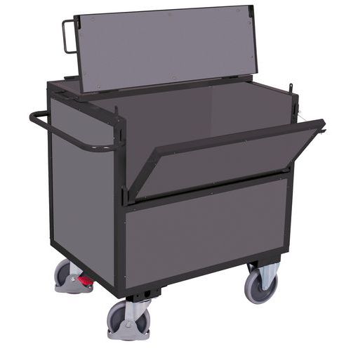 Skriňové vozíky s výklopnou stenou a vekom, do 500 kg