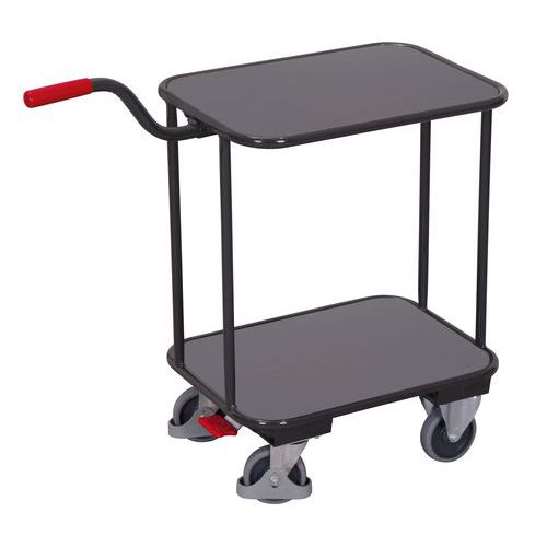 Policové vozíky s madlom, do 200 kg, 2 police, 91 x 94 x 45,5 cm