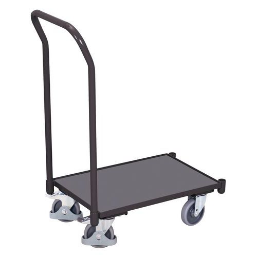 Plošinové vozíky s madlom, do 250 kg, 10mm hrana, 74 x 41,5 x 97 cm